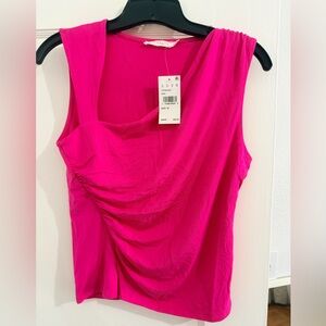 Lush Fuchsia Sleeveless Blouse